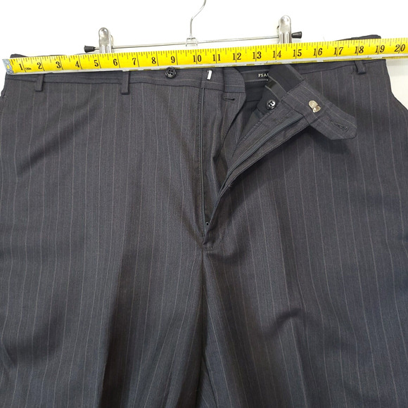 Jos A Bank Gordon 2PC Pant Suit Mens 44R Gray Striped Wool Signature Collection - Picture 7 of 16